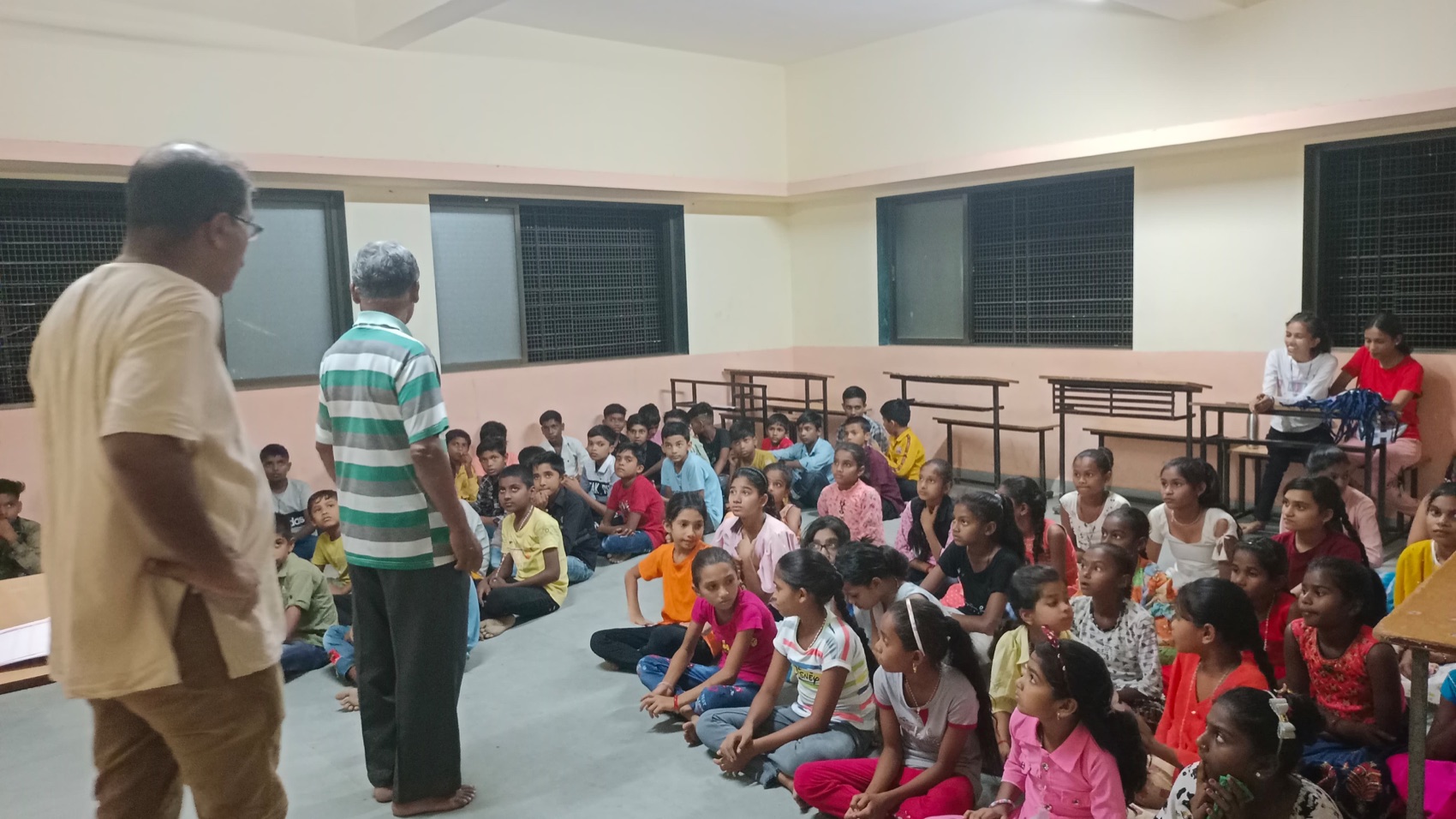 Attentive young faces at the lesson